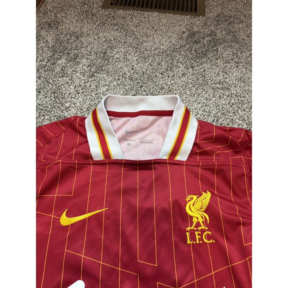 Nike Liverpool FC 2024/25 Home Jersey Red Yellow Pinstripe Mens Large FN8798-688